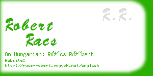 robert racs business card